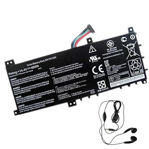 Amsahr Batería de Repuesto para portátil ASUS B41N1304, Asus0B200-00530000, B41N1304, HP B41BK4G, VivoBook S451LA-CA033H, V451LN4500, A451LB, R453LN-W