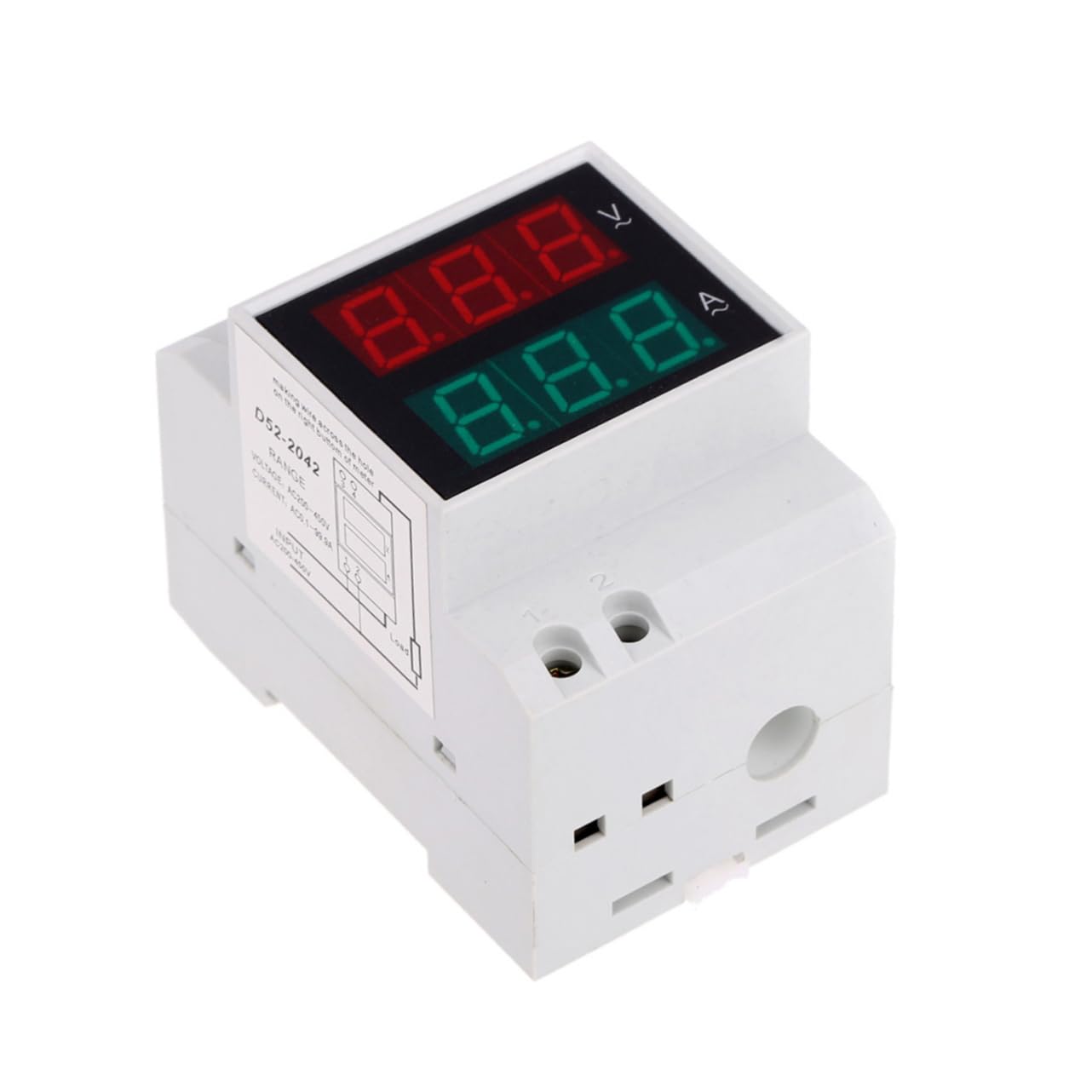 NUOBESTY 2 Stück Din Schienen Digitales Volt Amperemeter mit LED Anzeige Mehrfachmessung von Spannung Strom Leistung für Haushaltsstromüberwachung und Generator Monitoring