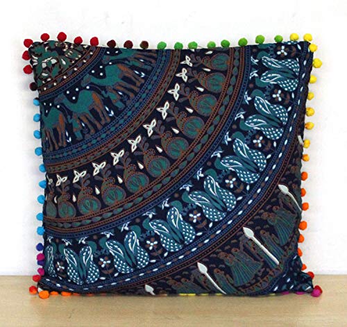 AVA Collections Housse de coussin en coton Motif éléphant Camel Mandala 40,6 cm, camel, 16 inches Cover