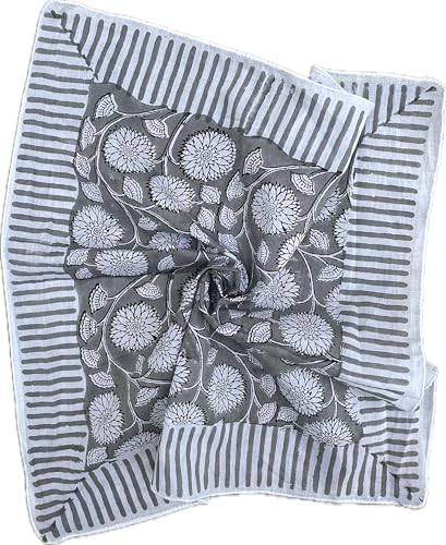 Stylish Bohemian Cotton Bandanas For Women - Handmade Hand Block Bandana for Women - Soft Cotton Kerchiefs for Men and Women - Perfect Trendy Boho Bandana, Best Gift For Men, Women Etc4