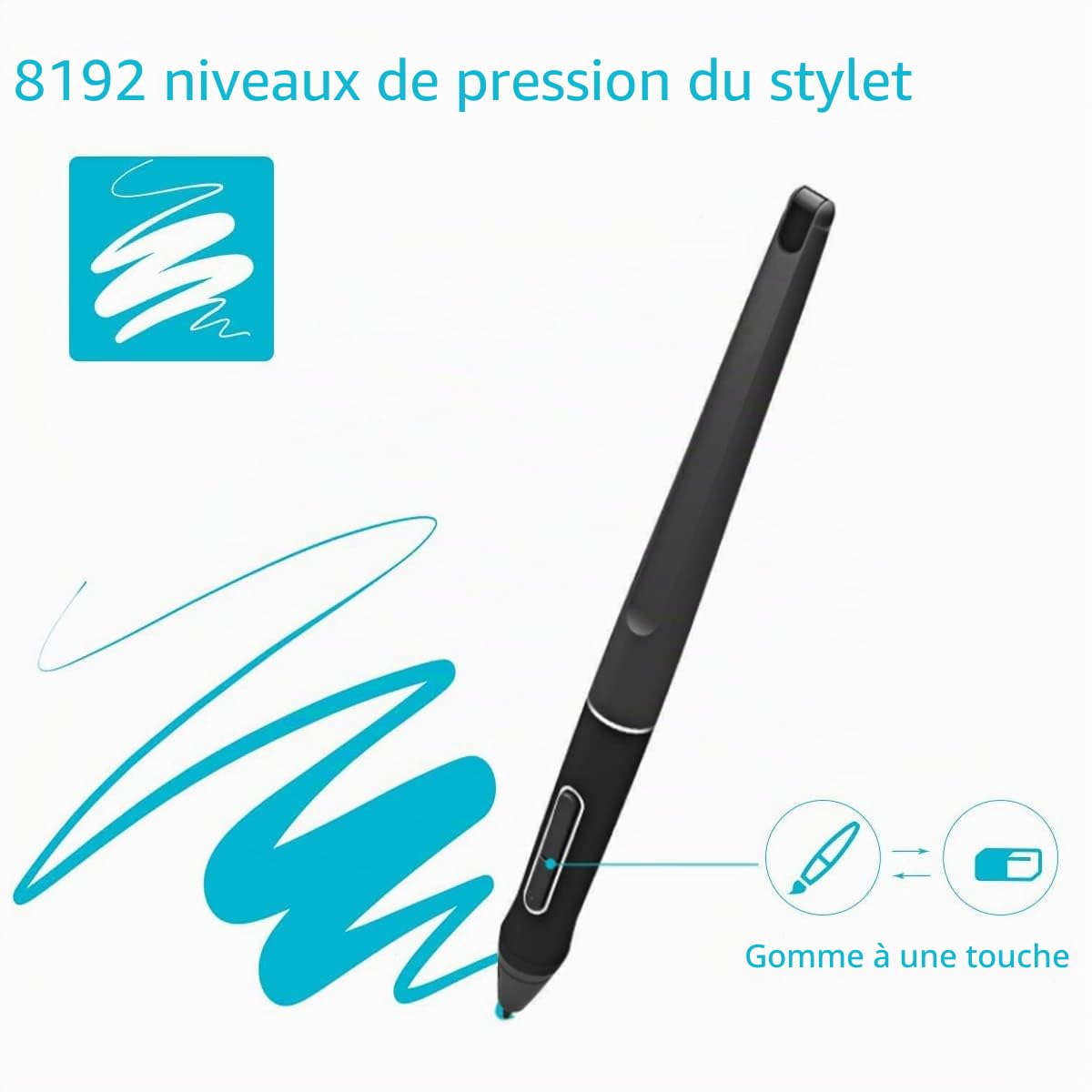 ciciglow Stylus Pen,Stylet pour écran Tactile,Stylet de Tablette Numérique Haute Sensibilité pour Tablette Kamvas Pro 12/13/16/Kamvas 16/20
