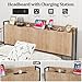 SEPTBOT King Size Headboard Only with Outlets, Wall Mount Wood Fluted Headboard with Storage, Height Adjustable, Storage Rack, Sturdy and Stable, Easy Assembly(Oak, King)