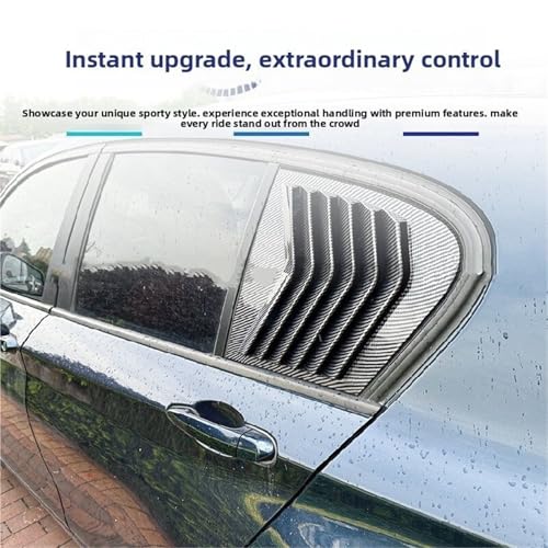 żaluzje na tylną szybę boczną Pasuje do Bmw serii 1 F20 118i 120i 2011-19 żaluzja trójkątne okno samochodu naklejka stylowa dekoracja(Carbon fiber grain)