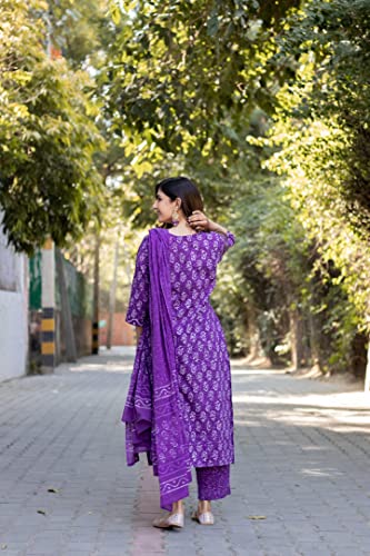 Image of GoSriKi Women's Rayon Blend Straight Printed Kurta with Pant & Dupatta