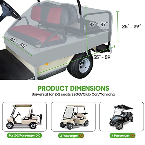 10L0L Waterproof Golf Buggy Cover Seat Cover Protector for 4 Passenger for Yamaha EZGO Club Car Golf Cart Cover to Keep Seats Dry and Protected - Image 4