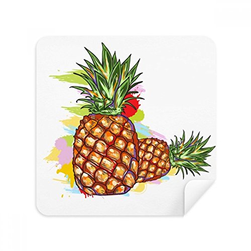 Chiffon de nettoyage en suède premium pour lunettes et smartphone - Set de 2 essuie-écrans ananas