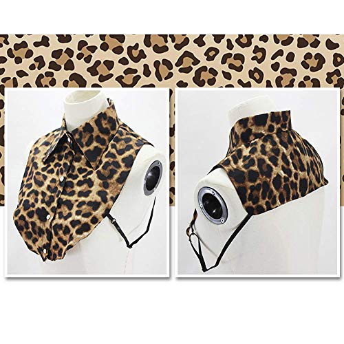 OOCC Mature Woman Leopard Print Faux Collar Half Shirt Dickey Detachable Blouse Chiffon Working Suit Fake Collar2