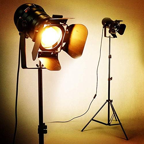 YUENSLIGHTING Industrial Black Tripod Floor Lamp Stand Lights, 5m Cable with Switch Standing Light Tripod Gooseneck for Living Room Bedroom Office Bar Lighting(Pack of 2