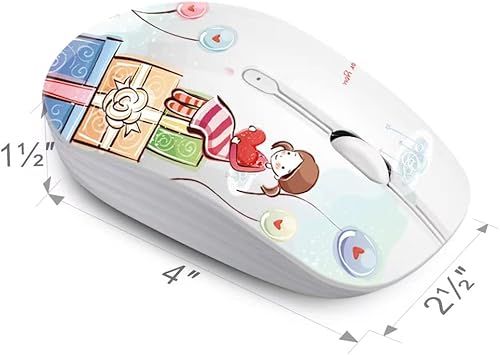 Miniatura 3 de JUHOO Ratón inalámbrico con nano receptor para PC, portátil, portátil, computadora, MacBook, menos ruido, ratones ópticos móviles portátiles (niña)