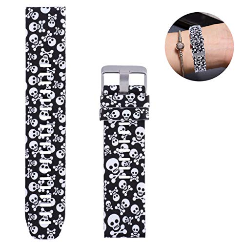NICERIO Compatível com Garmin Fenix 5 Pulseiras Halloween Silicone Caveira Padrão Remoção Rápida Pul