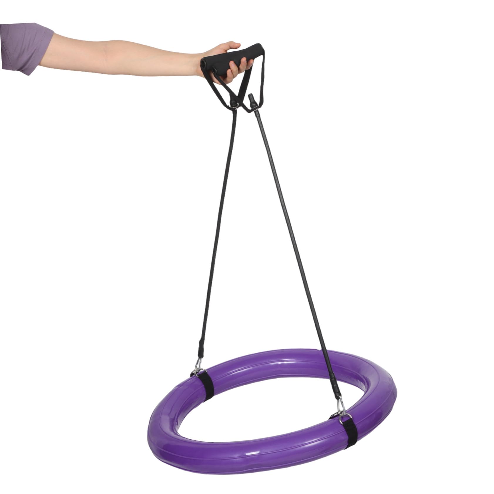 Sosoport Supporto per Palla da Yoga, Anello 60cm in PVC, 1 Pezzo | Base Stabile Ispessita, con Maniglia, Uso Home Gym e Attività All'aperto, Design Porpora Vivace