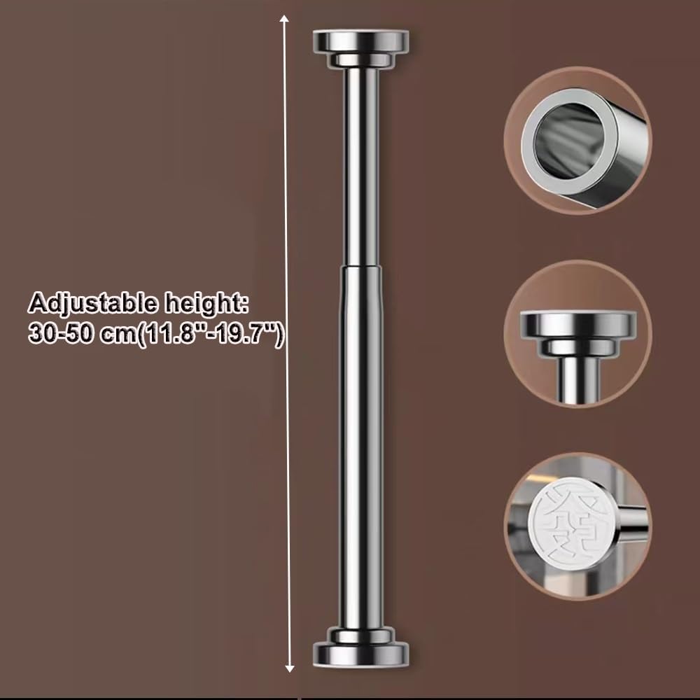 Patas y Soporte telescópicos Ajustables para Fregadero, Varilla de Soporte de Acero Inoxidable, Aptos para cocinas y baños, Altura de 30 a 50 cm, estables bajo el Fregadero, fáciles de Insta