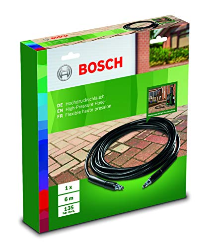 Image of Bosch Aquatak 130 1700-Watt High Pressure Washer (Green) with F016800360 6m High Pressure Hose (Black) Combo