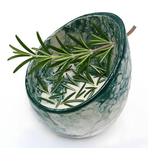 MGMGART Pottery Herb Stripper Bowl Handmade Green Glazed Ceramic Kitchen