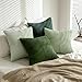 MIULEE Summer Green Decorative Throw Pillow Covers 18x18 Inch Set of 4 Boho Farmhouse Cushion Covers Mordern Nordic Pillow Cases Soft Corduroy Gradient Home Decor for Couch Sofa Living Room Bed