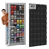 ウォールポケット 壁掛けポケット 靴 収納 透明ポケットカレンダー 吊り下げ ポケット クローゼット 小物 壁掛け 収納 ポケット ドア掛け型 超大サイズ - 40格