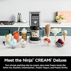 Ninja CREAMi Deluxe 11 in 1 Ice Cream and Frozen Treat Maker for Ice Cream Sorbet Frozen Drinks More with 2 XL Family Size Pint Containers NC501C Canadian Version