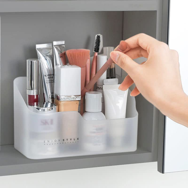 Image of 2 Pack Makeup Organizers and Storage，5-Compartment to Store Makeup /Lipstick /Makeup Brushes /Jewelry Etc. Bathroom Bedroom Cosmetic Storage (white)