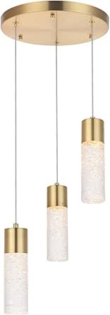 Elegant Lighting Constellation 3 Light Clear LED Pendant in Gold