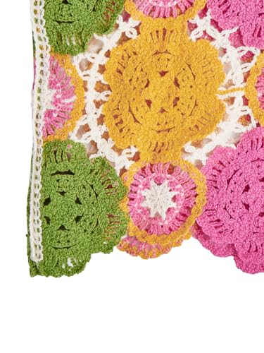 Image of Verdusa Women's Boho Floral Crochet Sweater Vest Tie Front Knitted Sleeveless Cardigan