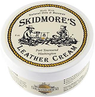 Skidmore's Original Leather Cream | 100% Natural Non Toxic Water Repellent Formula is a Cleaner and Conditioner | Repair a Horse Saddle, Riding Boots, Jacket, Gloves, Chaps, Shoes, Belt | 6 Oz