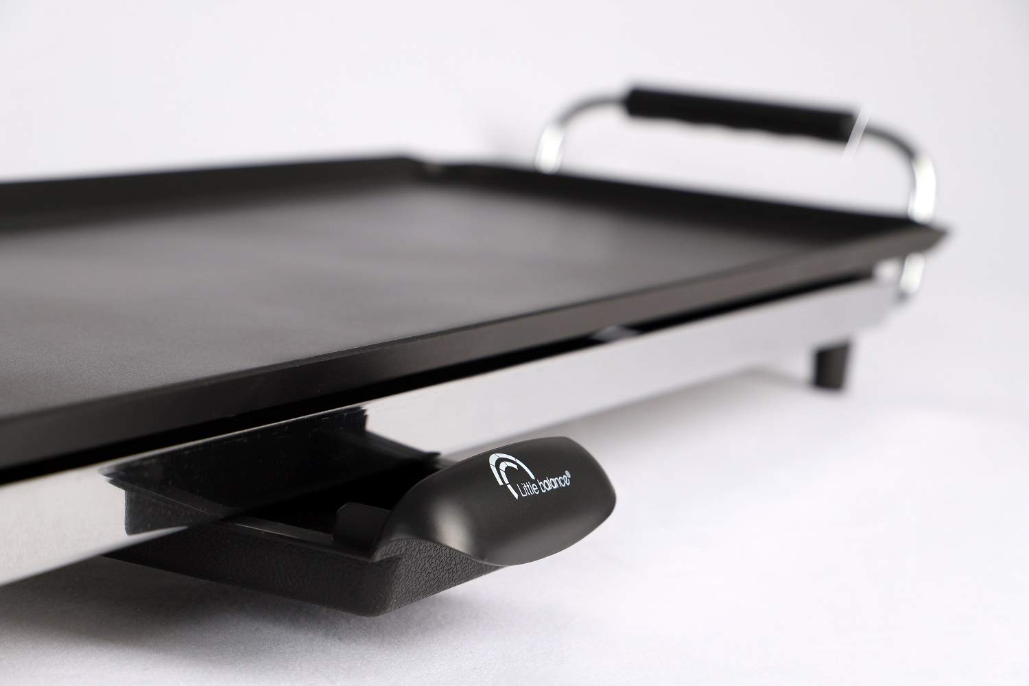 LITTLE BALANCE 8239 Happy Plancha 90, Plancha électrique 8-10 personnes, Plaque XXL anti-adhésive, Tout aliment, 2000W, Noir/I