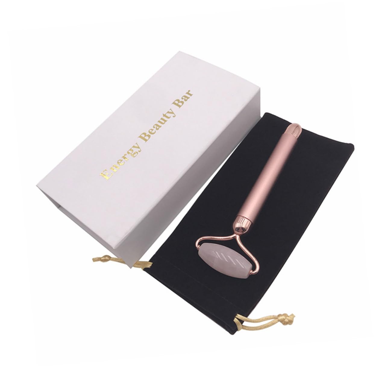 iplusmile Masajeador Facial Vibratorio Jade y Rosa Rodillo Reafirmante para Delgado Herramienta Ergonómica Portátil para Firme y Circulación Sanguínea
