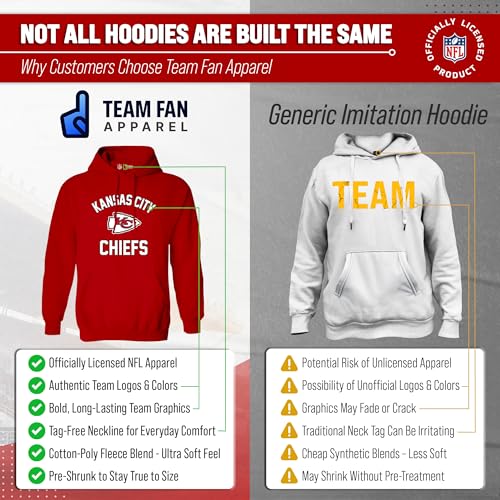 Image of Team Fan Apparel NFL Gameday Hoodie Pullover Sweatshirt for Men and Women | Officially licensed NFL Gameday fleece pullover - kangaroo pocket, ribbed cuffs, drawstring hood, unisex fit