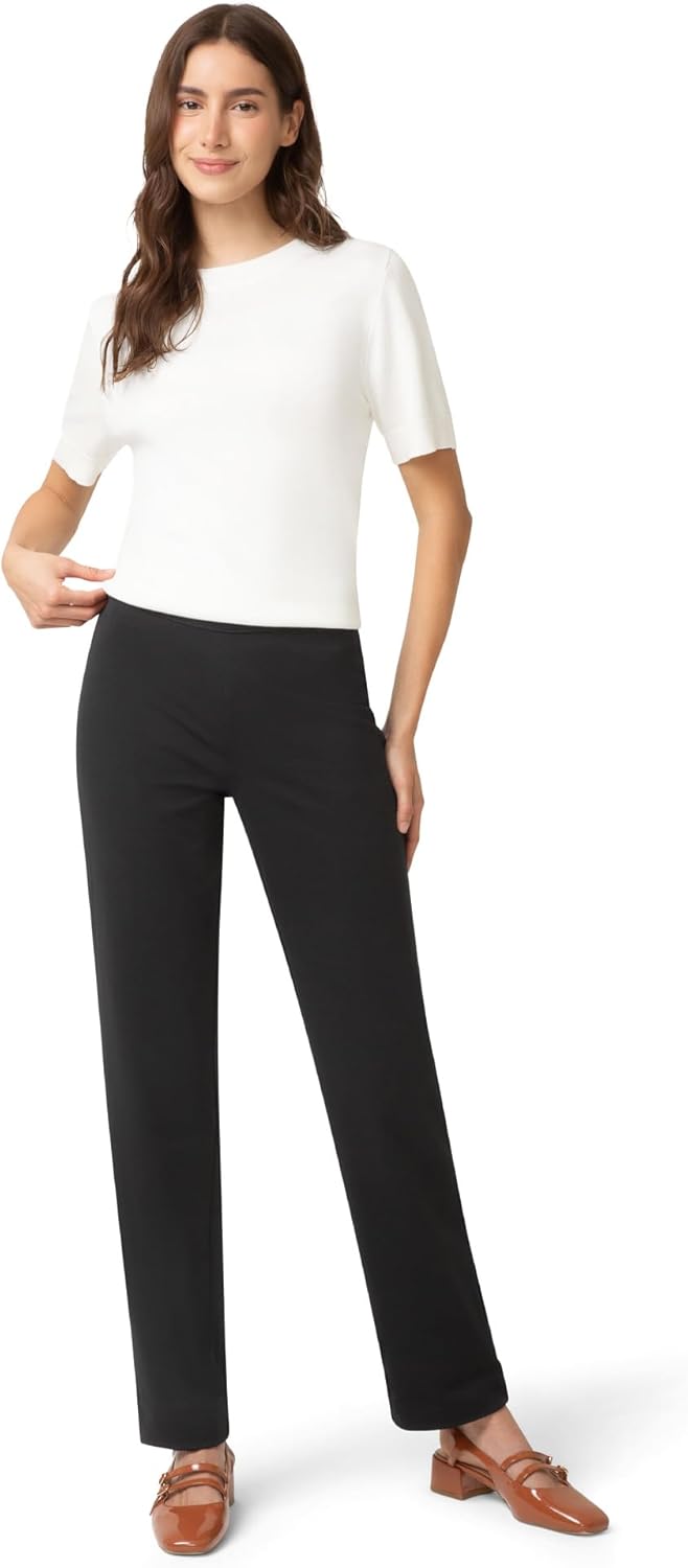 No Nonsense Womens Ponte Straight Leg Leggings Pull-on Pants - Image 4