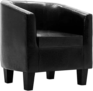 vidaXL Poltrona a Pozzetto Morbida Elegante Raffinata Braccioli Ricurvi Robusta Poltroncina Chesterfield Casa Ufficio Nera in Similpelle