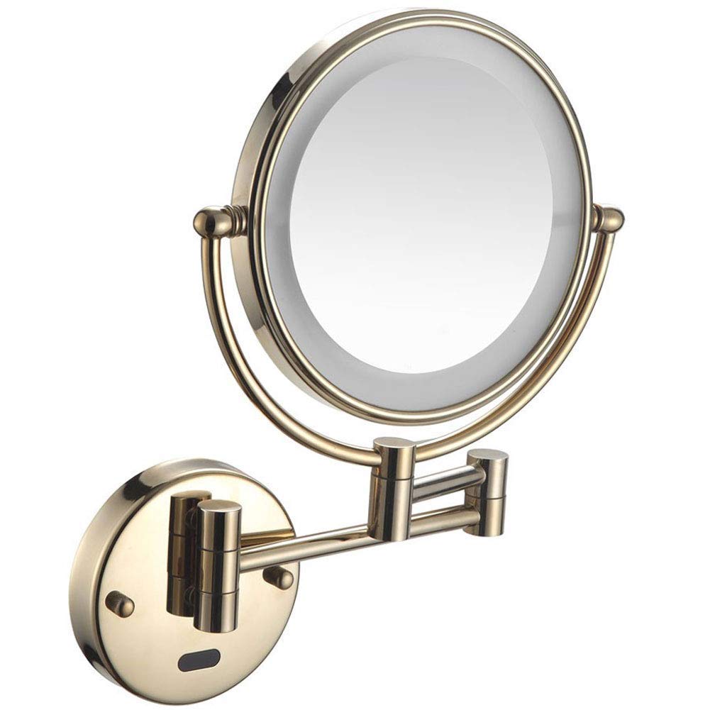 Miroir de rasage de salle de bain LED luxe en titane pour hôtel haut de gamme