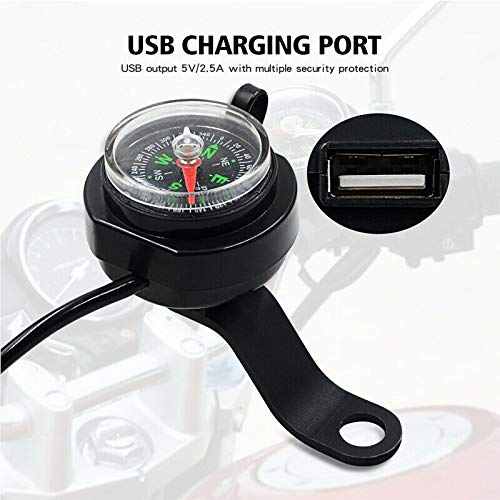 Brújula cargadora USB impermeable para motocicleta miniatura 2