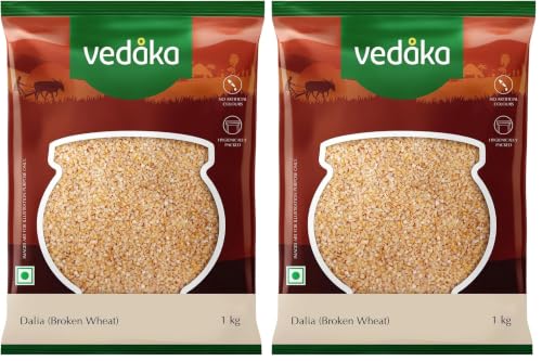 Image of Amazon Brand - Vedaka Dalia (Broken Wheat), 1 kg (Pack of 2)