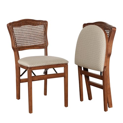 Stakmore French Cane Back Folding Chair Finish, Set of 2,