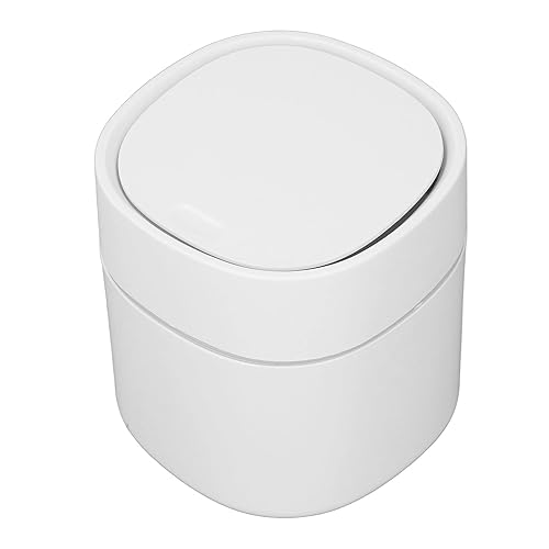Bote de basura para mujer, diseo Simple PP ABS Mini Bote de basura para sala de Estar para dormitorio para cocina Blanco