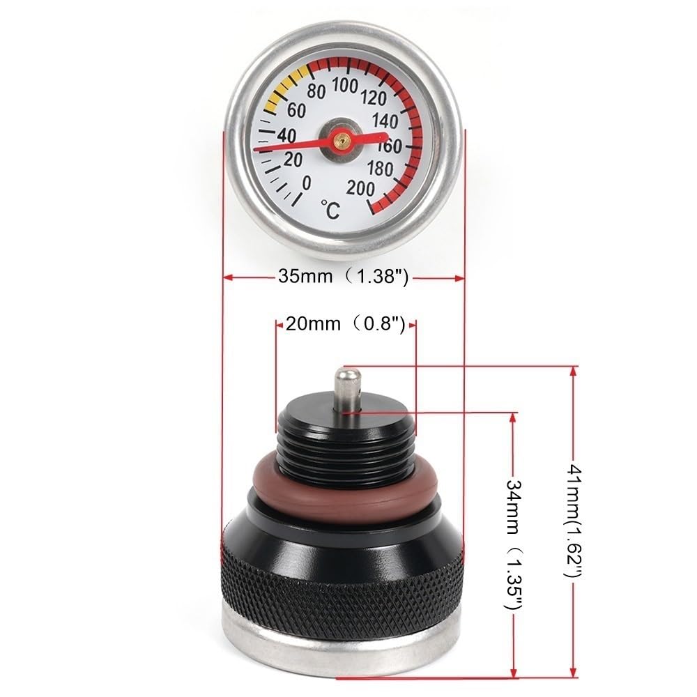 Dashboard Odometer Motorcycle Engine Oil Temperature Gauge for 19871998 for 650 M30x1.5,M20x1