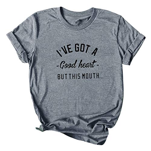 Gibobby Shirts For Women Clearance Women's Graphic Funny T Shirt Cute Tops Teen Girl Tees Dark Grey #TOP4