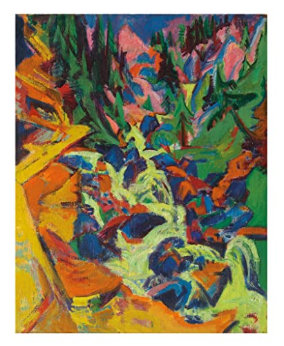 Peinture abstraite de Kirchner poster sur toile de salon moderne format de 58 x 90 cm
