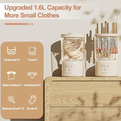 Portable Mini Washing Machine, 2025 NEW Underwear Washing Machine Small Clothes Washer Makeup Brush Cleaner Machine Underwear Washer for Home, Hotel, RV, Travel & Camping - Image 4