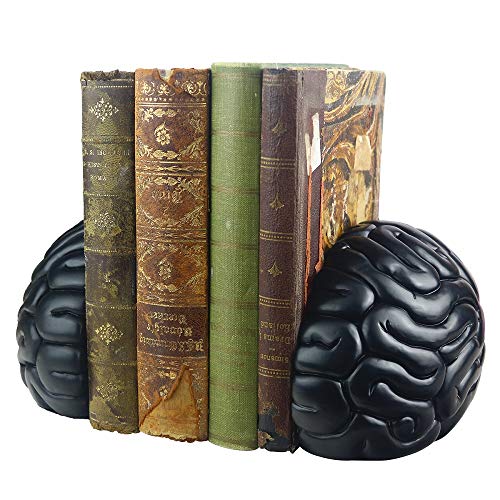Mildahjoy Brain Bookends, 6.5Inch Tall Brain Decorative Resin Book Shelf Organizers Book Holders Shelf Dividers Book Ends For Home Or Office Shelves Brain Sculpture Bookend Set #TOP3