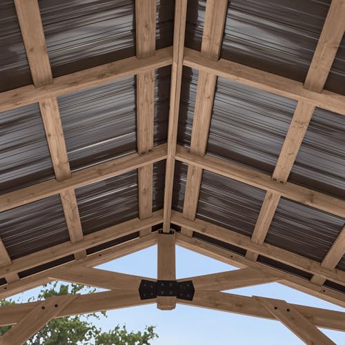 Backyard Discovery Norwood 16 ft. x 12 ft. Cedar Wood Gazebo,Thermal Insulated Steel Roof, Durable, Supports Snow Loads and Wind Speed, Rot Resistant, Backyard, Deck, Garden, Patio - image 6