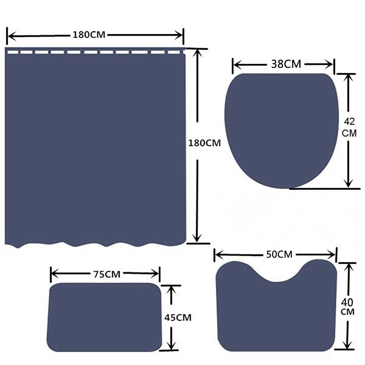 Tenda Da Doccia Cinbloo Con Foglie Di Palma E Citazioni – 162x182 Cm – Tessuto Poliestere – Nero E Oro