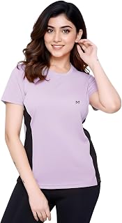 White Moon Women's Dry Fit Solid Quick Dry Sports Half Sleeve Regular Fit Active Wear Gym Tshirt Round Crew Neck Breathabl... Price In India