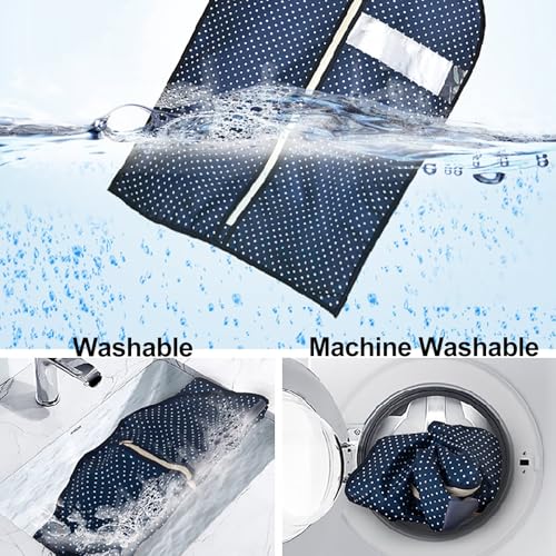 Garment Bags, Suit Bag Hanging Garment Bags for Closet Storage with Clear Window Clothes Cover for Dresses, Coats Three-Dimensional(Blue,60x9x100cm/24x4x39in)4