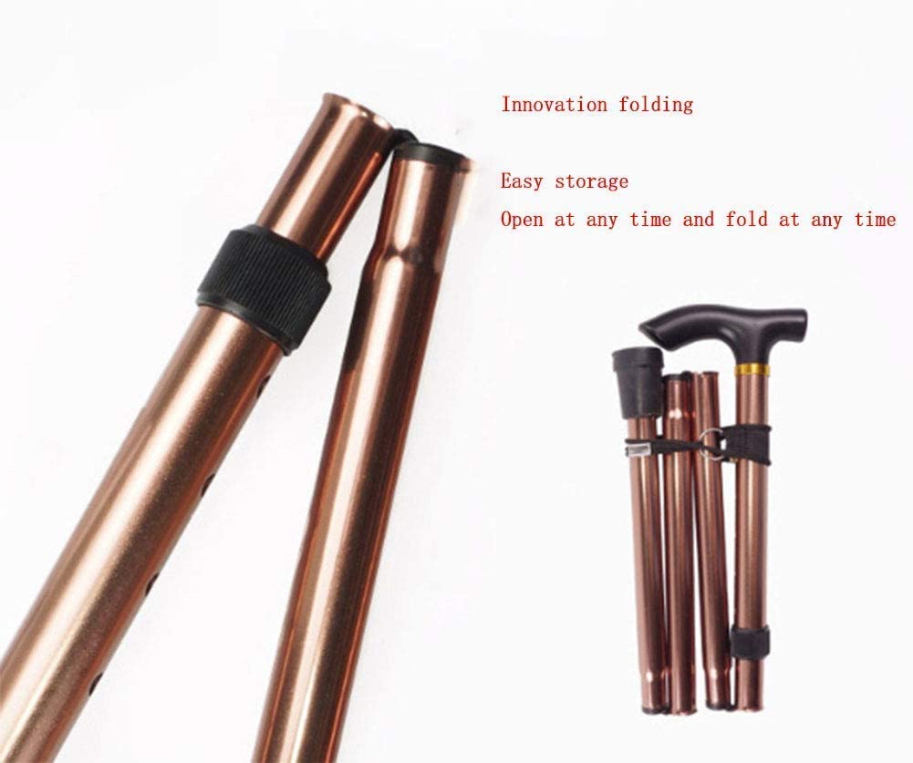Deambulatori per anziani Bastone da passeggio regolabile, Stampella pieghevole antiscivolo Stampella portatile ultraleggera per anziani Stampella per anziani telescopica in alluminio Canna ultra cor