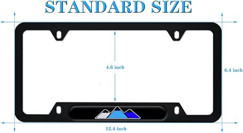 Vista 25 de Marco de matrícula de aluminio tricolor de 3 colores compatible con Toyota, camión, remolque, SUV (blanco azul-01) Blanco Azul-01,Blanco