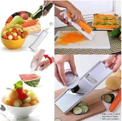 Kit Descascador De Legumes- Ralador- Cortador e Boleador 4 em 1 Dupla Face - Ideal para Frutas-Queij