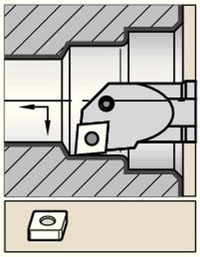 WIDIA A40VPCLNL12 A-PCLN P-Style Clamping Boring Bar for Negative Inserts, 95° Angle, Steel, 40mm Shank Diameter, Left, 400mm Length