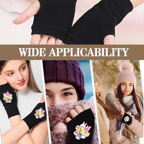 GHPKOTW Stray Kids guantes sin dedos, guantes de puntoGuantes de invierno negros,Kpop Regalos Gadget Para STAY, Accesorios Stray Kids, regalo para fans de Kpop para Stay - imagen 5