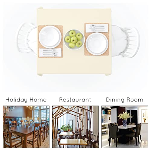 Encasa XO Dining Table Cover, Natural, 56 x 56 inch (Square) - Image 4